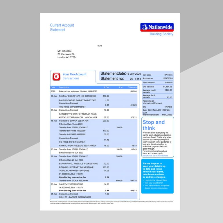 Starling Bank Statement Template Ozoud