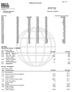 Navy Federal Bank Statement Template Ozoud