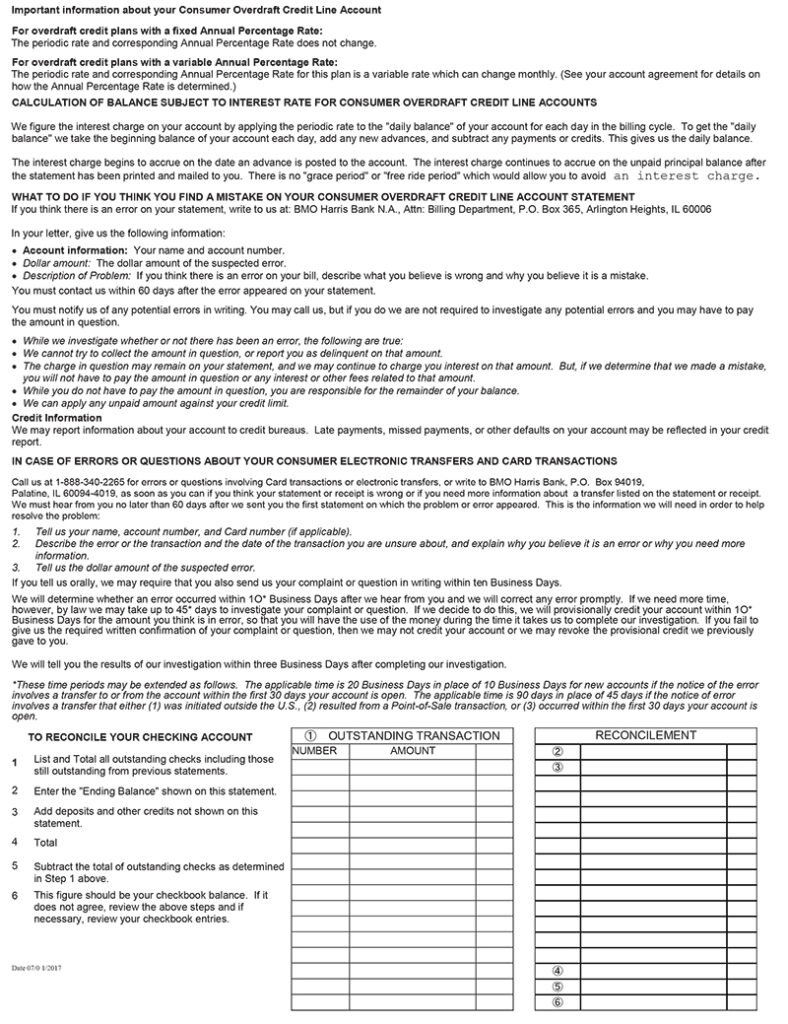 bmo harris bank income statement