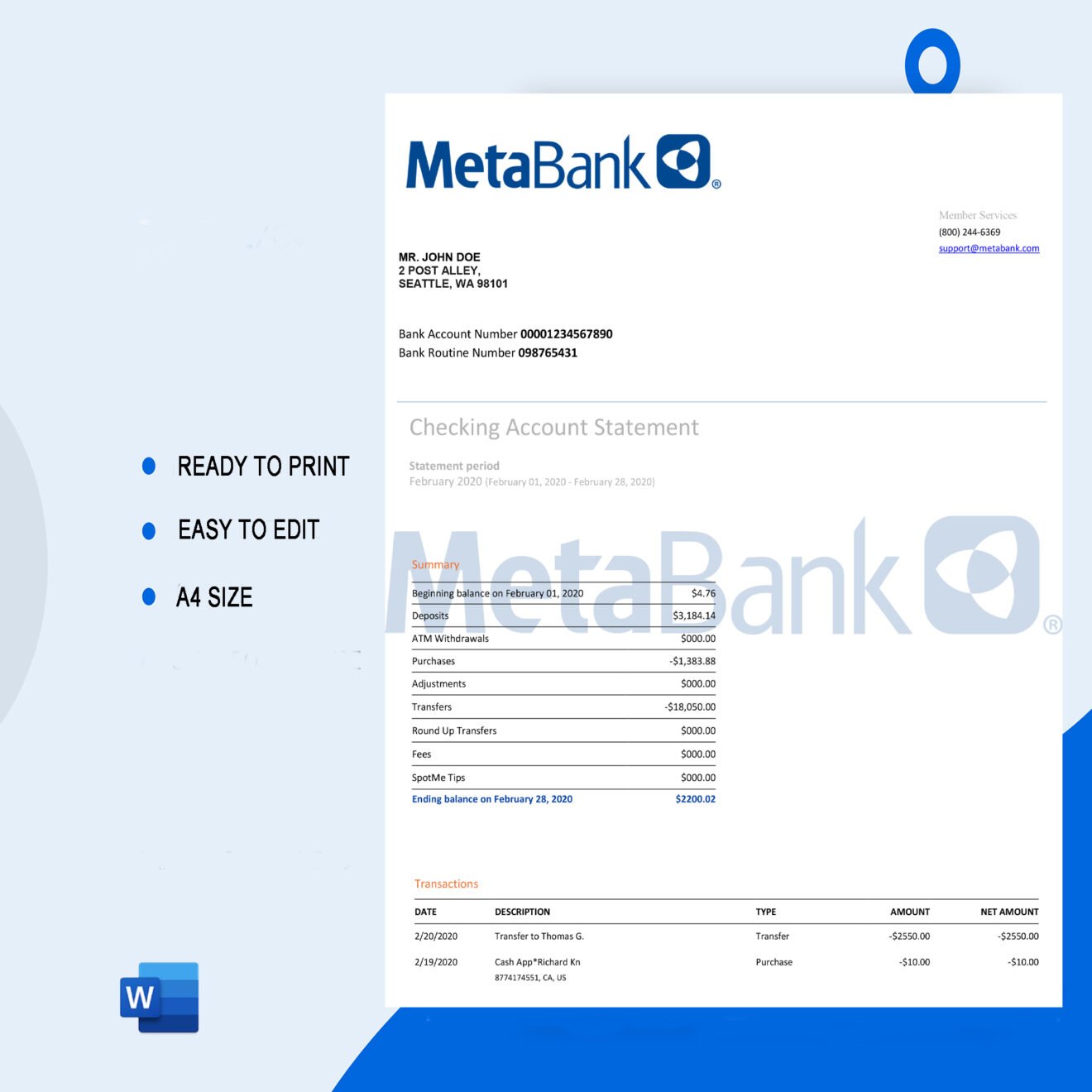 PNC Bank Statement Template - Ozoud
