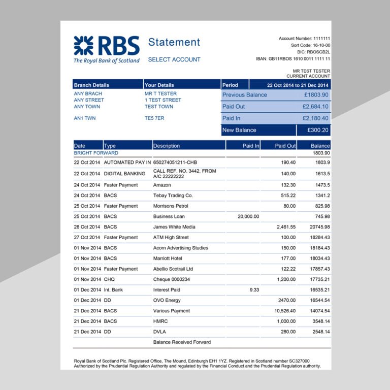 Starling Bank Statement Template - Ozoud